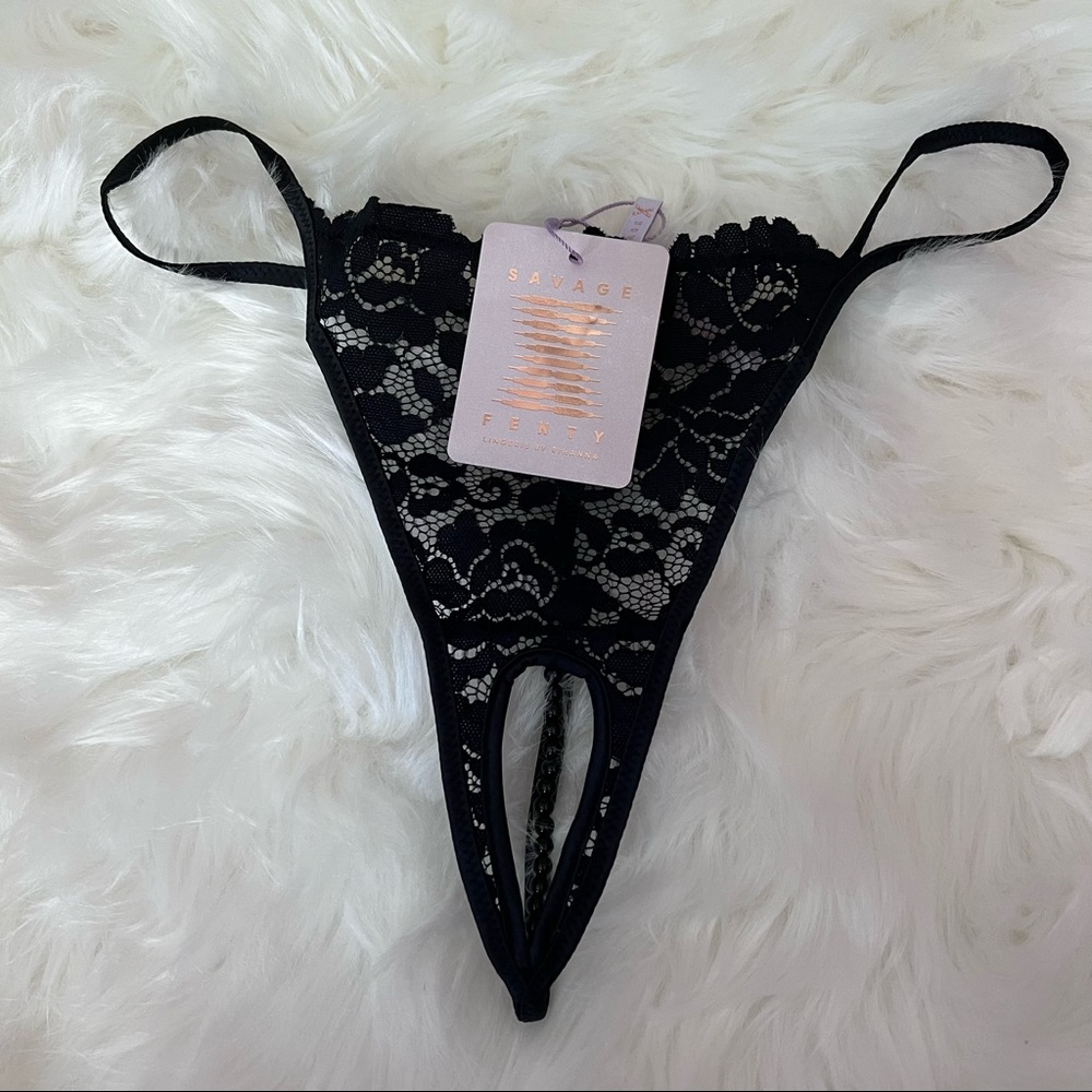 Fenty savage Crotchless String of Pearls Thong